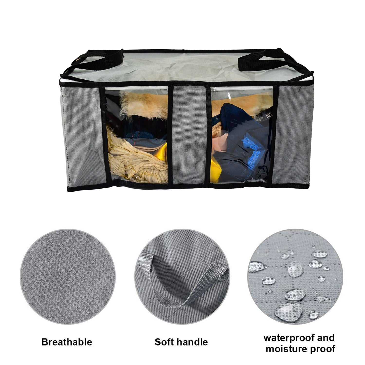 6262 Storage bag with Zipper and Space Saver Comforter bag, Pillow, Quilt, Bedding, Clothes, Blanket Storage Organizer Bag with Large Clear Window and Carry Handles for Closet. DeoDap 6262 Storage bag with Zipper and Space Saver Comforter bag, Pillow, Quilt, Bedding, Clothes, Blanket Storage Organizer Bag with Large Clear Window and Carry Handles for Closet. DeoDap